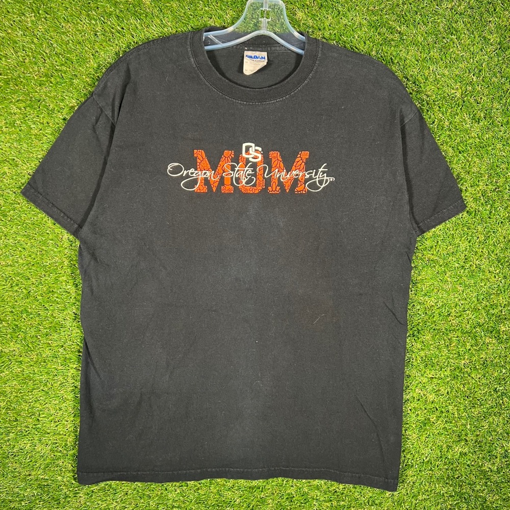 Gildan Oregon State University Mom‎ T-Shirt Black OSU Beavers Graphic Tee Medium